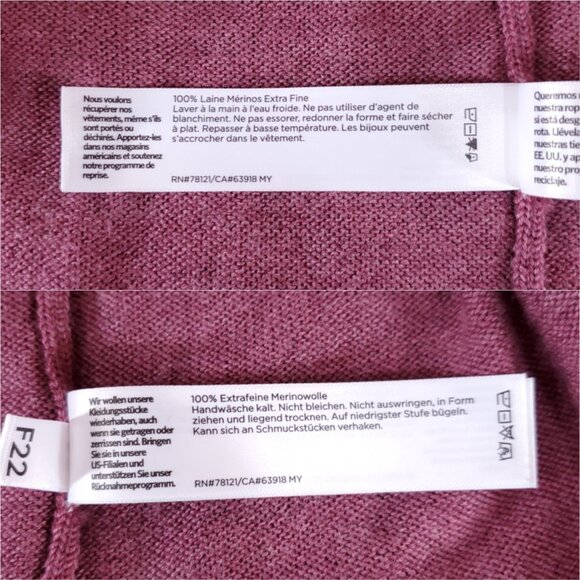 Eileen Fisher Womens XL Extra Fine Merino Wool V-Neck Box Top Sweater Purple - Picture 10 of 12